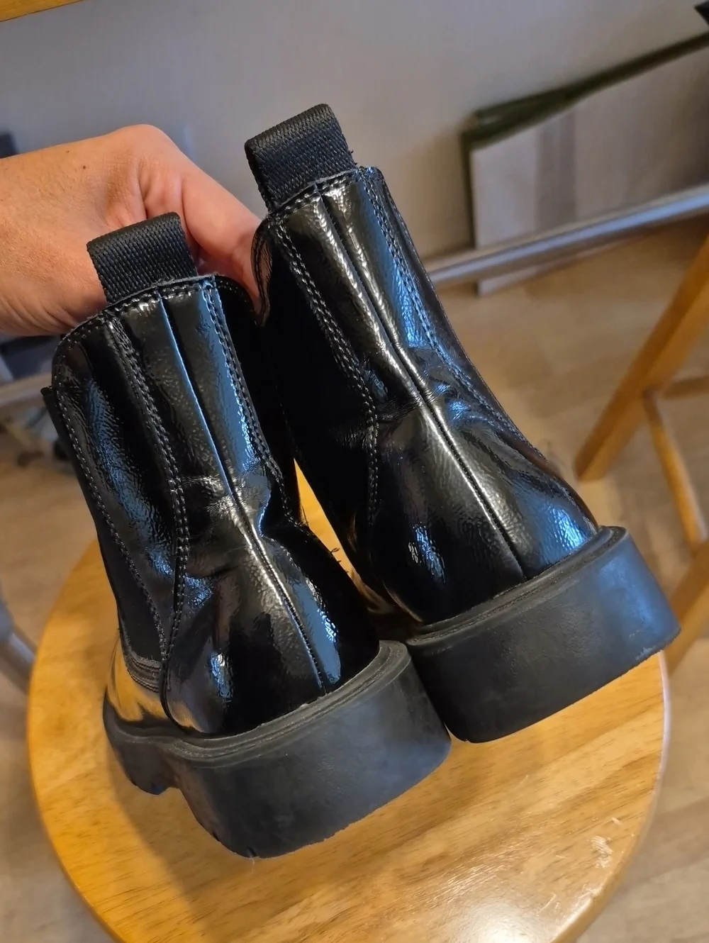 Zara Black Faux Leather Boots Kids